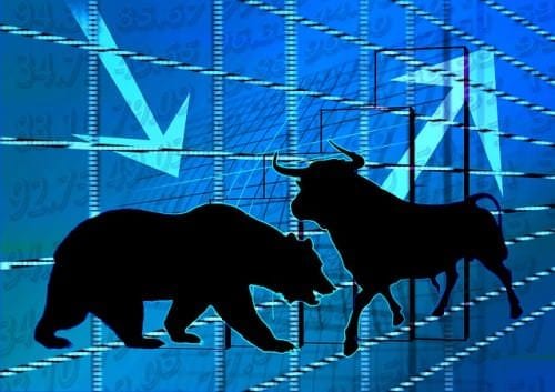 Der Bullenmarkt und der Bärenmarkt an der Börse